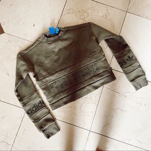 Women’s Adidas three stripe cropped hoodie